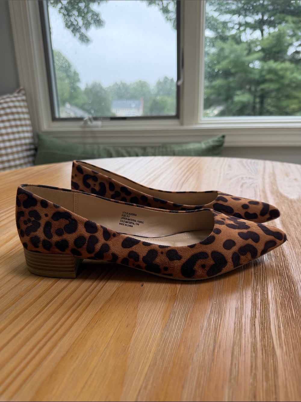Lulu's Leopard Print Pointed Toe Low Block Heel Flats - Brown/Black